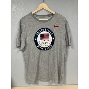 Nike Mens United States Olympic Team Dri-FIT T-Shirt Gray Large Team USA Swoosh